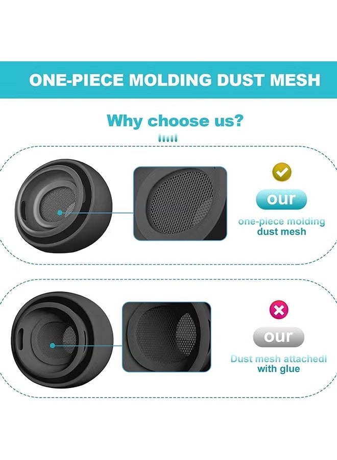 ٤ أزواج من أطراف الأذن البديلة لسماعات AirPods Pro من الجيل الأول/الثاني - زوجان أسود وزوجان أبيض (صغير/كبير) من السيليكون مع فتحات لتقليل الضوضاء، وغطاء واقٍ من الغبار، وعلبة تخزين وقلم تنظيف - Image 4